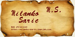 Milanko Sarić vizit kartica